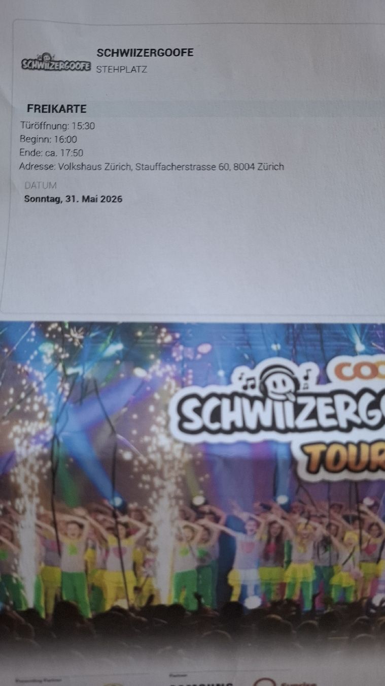 Biglietti: 1x Schwiizergoofe Ticket – Nuovo (secondo la descrizione) da Kirchdorf AG venduto da Reyni_32
