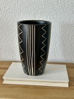 Vintage Keramikvase made in Germany 19 cm  Schwarz Weiss Top