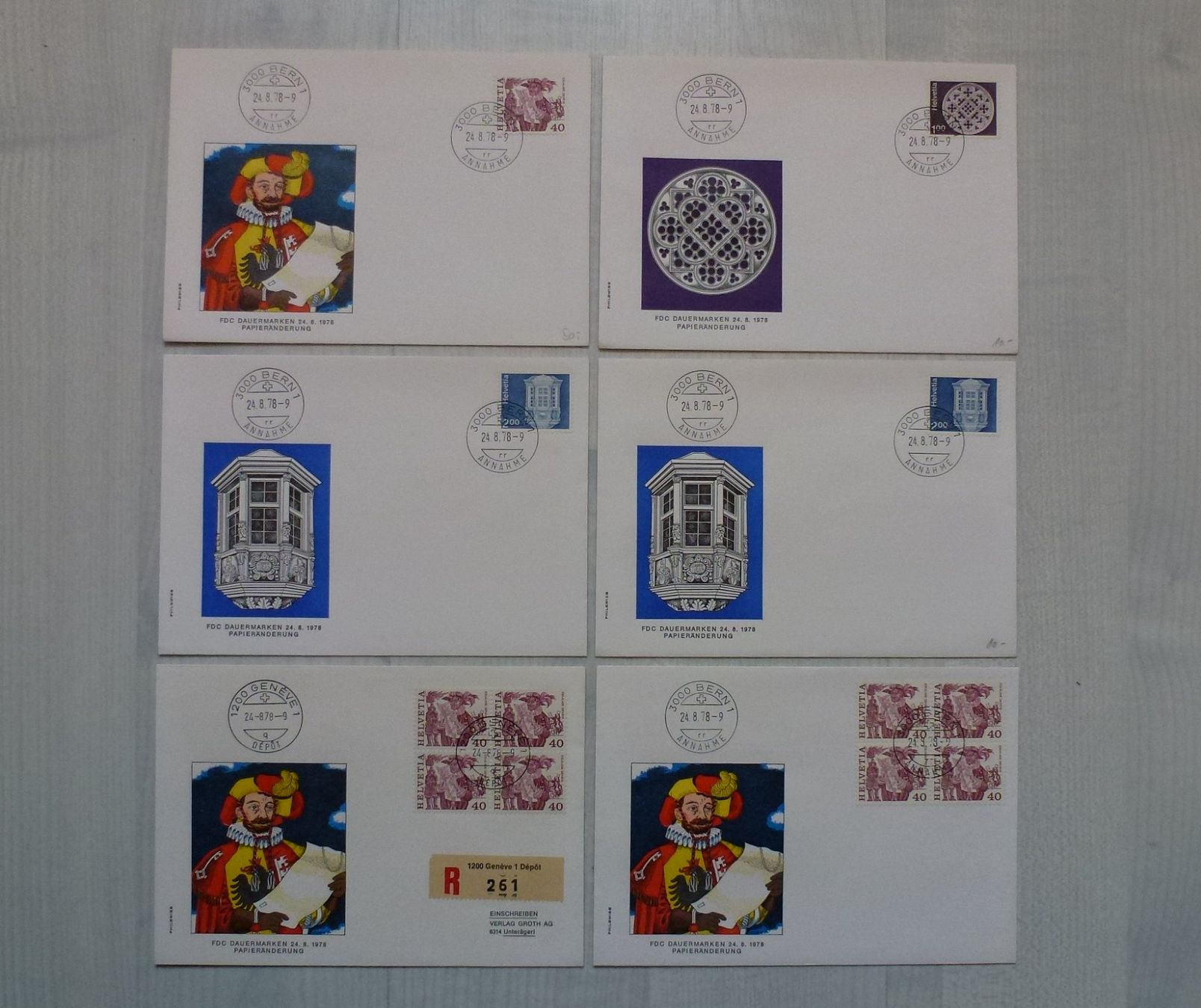 Tous les timbres: Lot ++ 6 FDC`s Papieränderung 1978 – D'occasion à Walkringen par Casablanca777