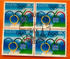 4 er Block Nr.895 mit Stempel 1996 Lausanne   