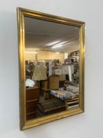 Spiegel mit Holzrahmen Biedermeier Stil goldfarbig