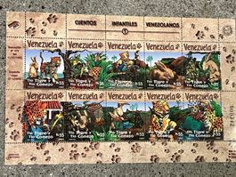 Briefmarken Bogen Venezuela Tierwelt