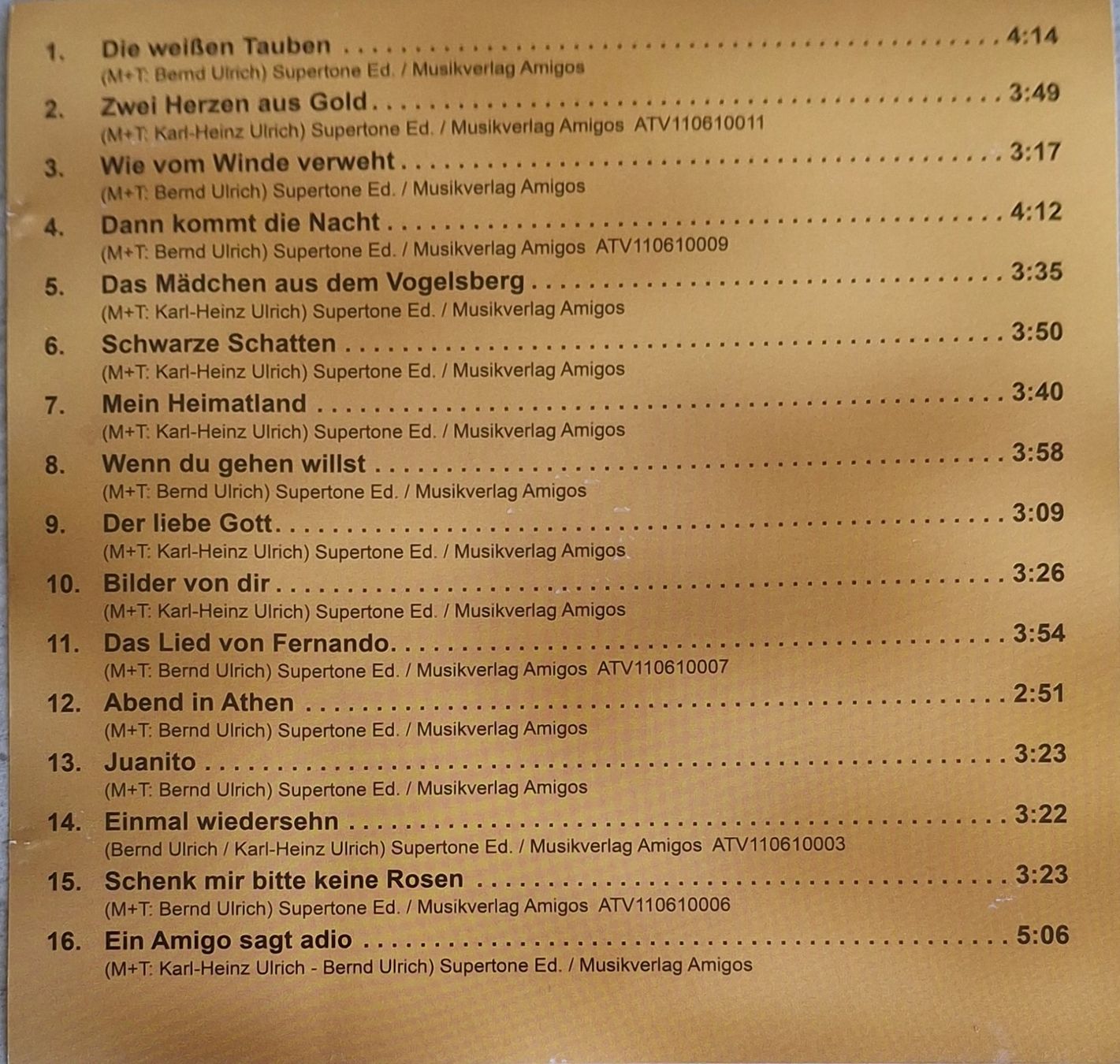 CDs: Amigos - Zwei Herzen aus Gold – Gebraucht aus Reinach BL von Chela04 1