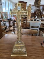 Kruzifix mit INRI Schild goldfarbig 