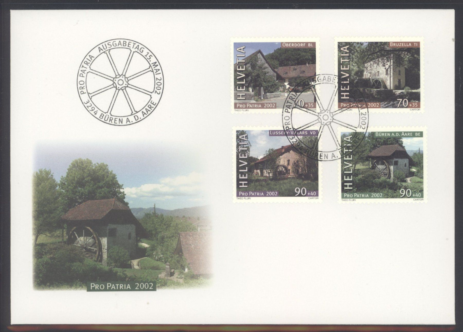 Alle Briefmarken: 2002, FDC, Pro Patria – Gebraucht aus Willisau von Vollstempel