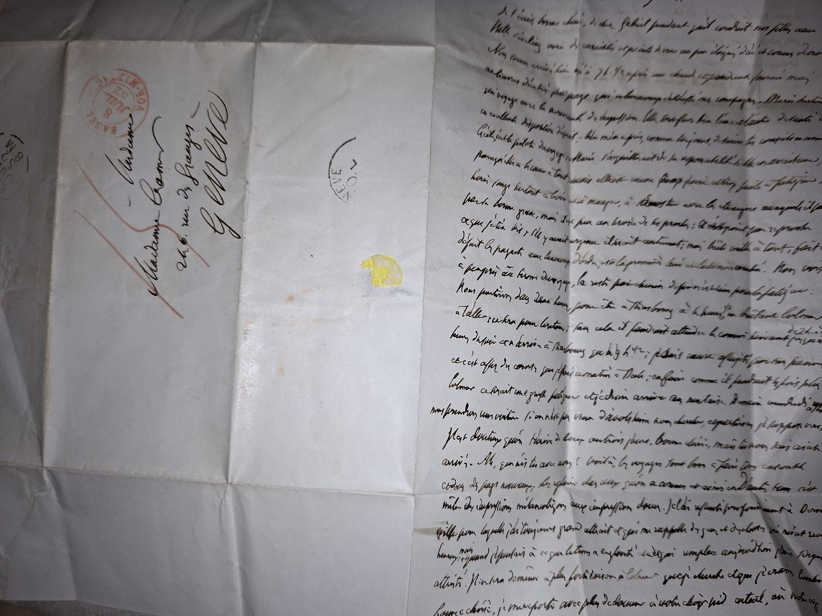 Alle Briefmarken: Philatelie Brief 1852 Basel - Geneve  – Gebraucht aus Balgach von SIMEON27 2