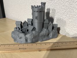 Burg 3D gedruckt für Modelleisenbahn