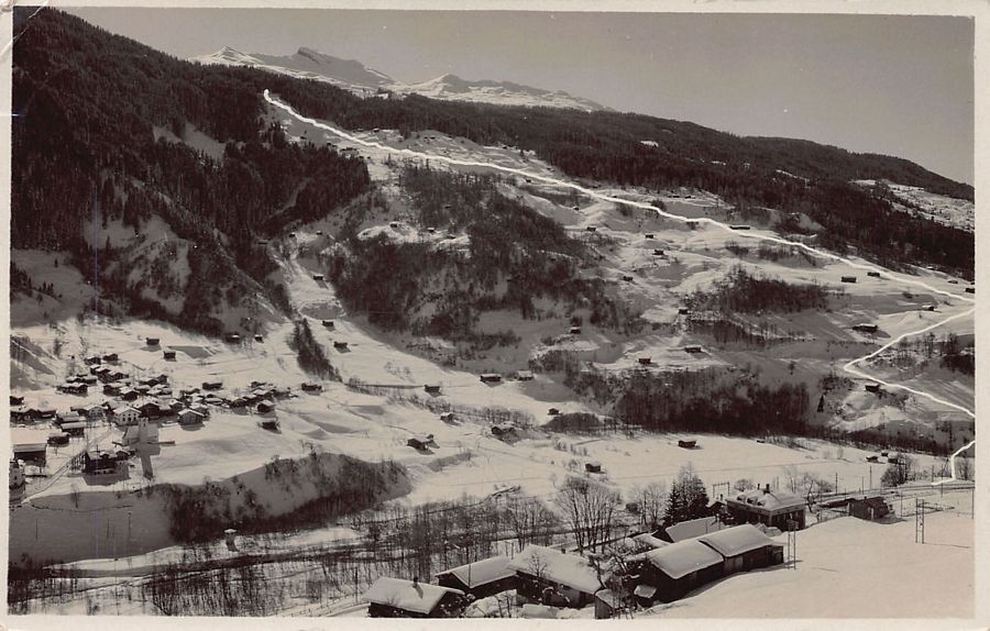 Cartoline postali: Parsenn-Serneus, Abfahrt, gelaufen 1933 – Usato da Frauenfeld venduto da POML