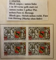 1941, Geschenkheft 750 Jahr Bern 253U, mit Abart Kt 1800.-++