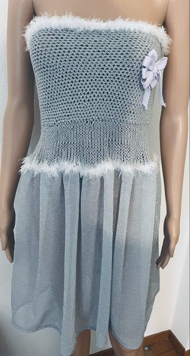 Vestiti:  Kleid Grösse M Silber Strick Glitzer – Nuovo e nell'imballaggio originale da Au ZH venduto da Jaggy4 2