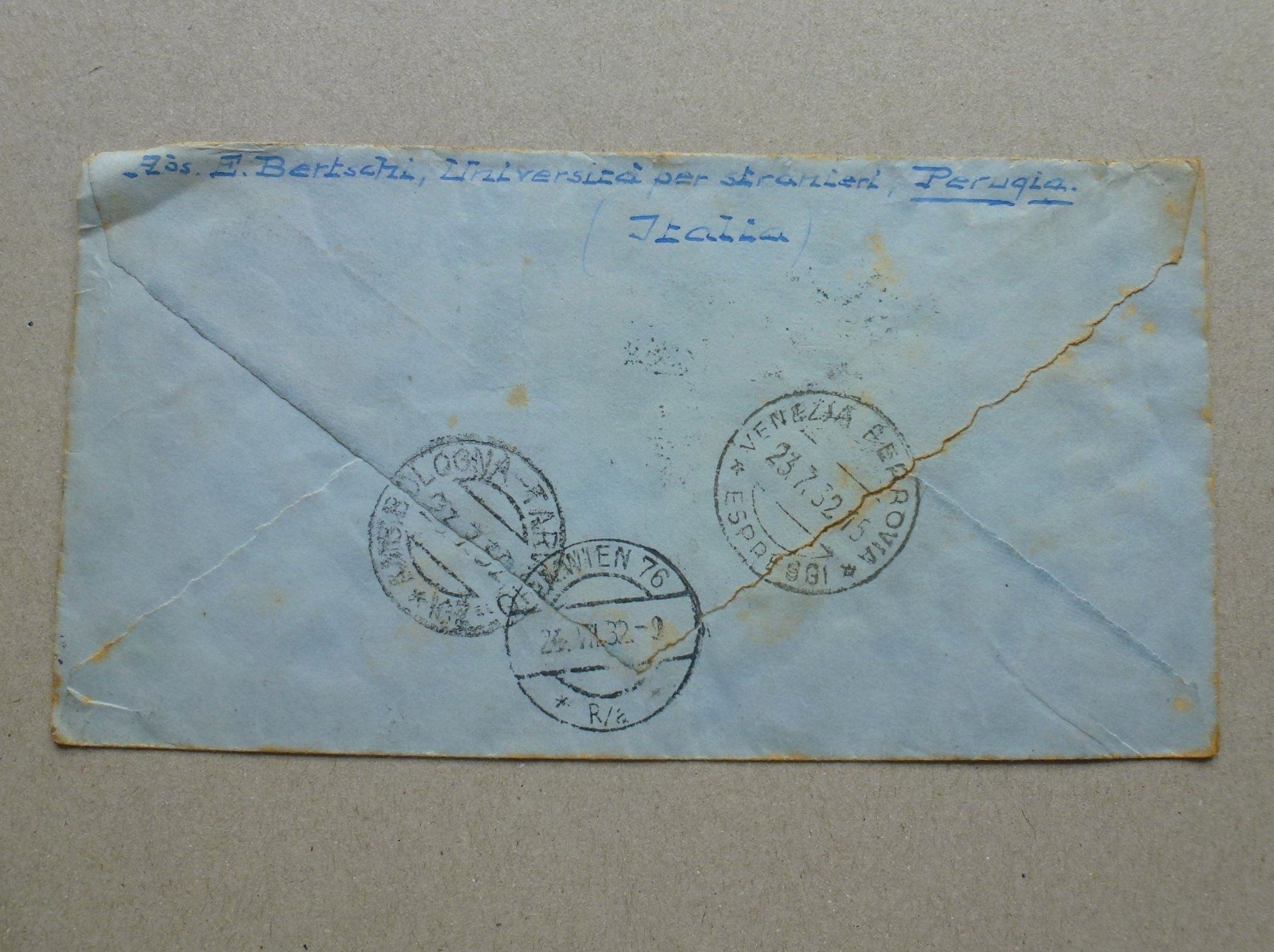 Tous les timbres: Italien ++ Brief Perugia-Wien 24.7.1932 – D'occasion à Walkringen par Casablanca777 1