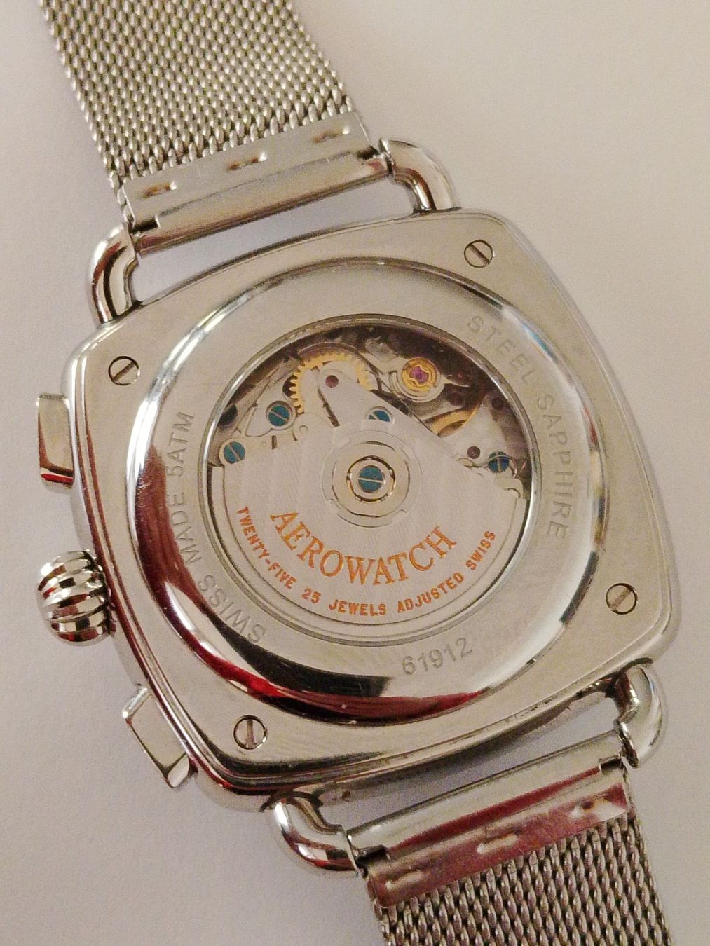Aerowatch Uhren: Automatic Aerowatch 1942 cushion Chronograph valjoux 7750  – Gebraucht aus Biel/Bienne von Vintage-timearts 6