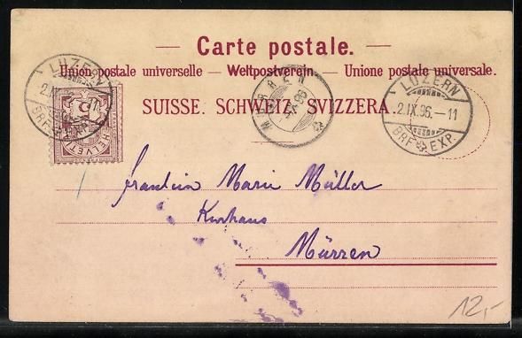 Cartoline postali: Litho Brünig, Brünig-Bahn, Bahnhof, Ku – Usato da Berlin venduto da bartko-reher 1