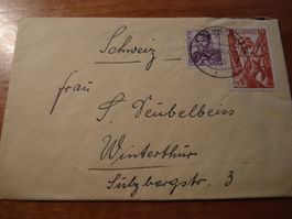 Brief 1947, Saarpost, gelaufen, Francs-Werte