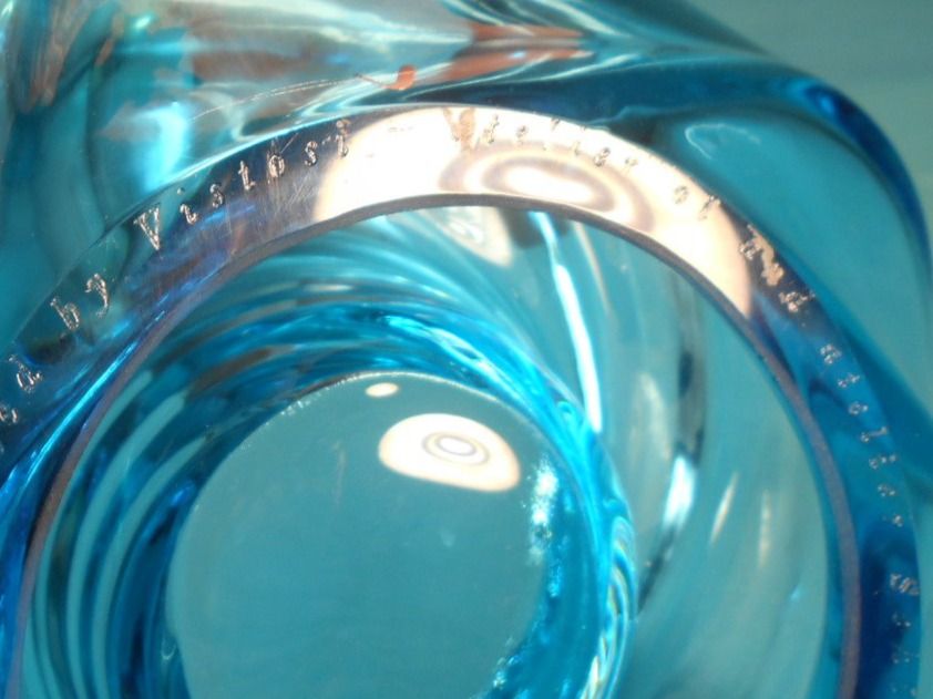 Murano Portacandele: Teelicht, hellblau, Dm: 17.5cm, Murano, signiert – Nuovo (secondo la descrizione) da Bellach venduto da JingleCherry 4