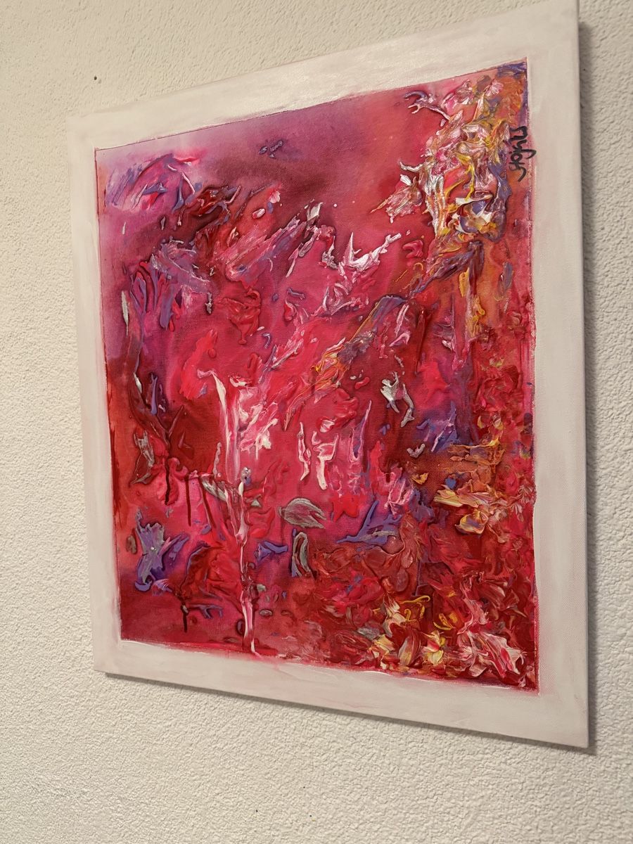 Dipinti: Abstraktes Bild, Acryl , rot/pink, 60x80cm – Nuovo e nell'imballaggio originale da Gümligen venduto da Smart1980 2
