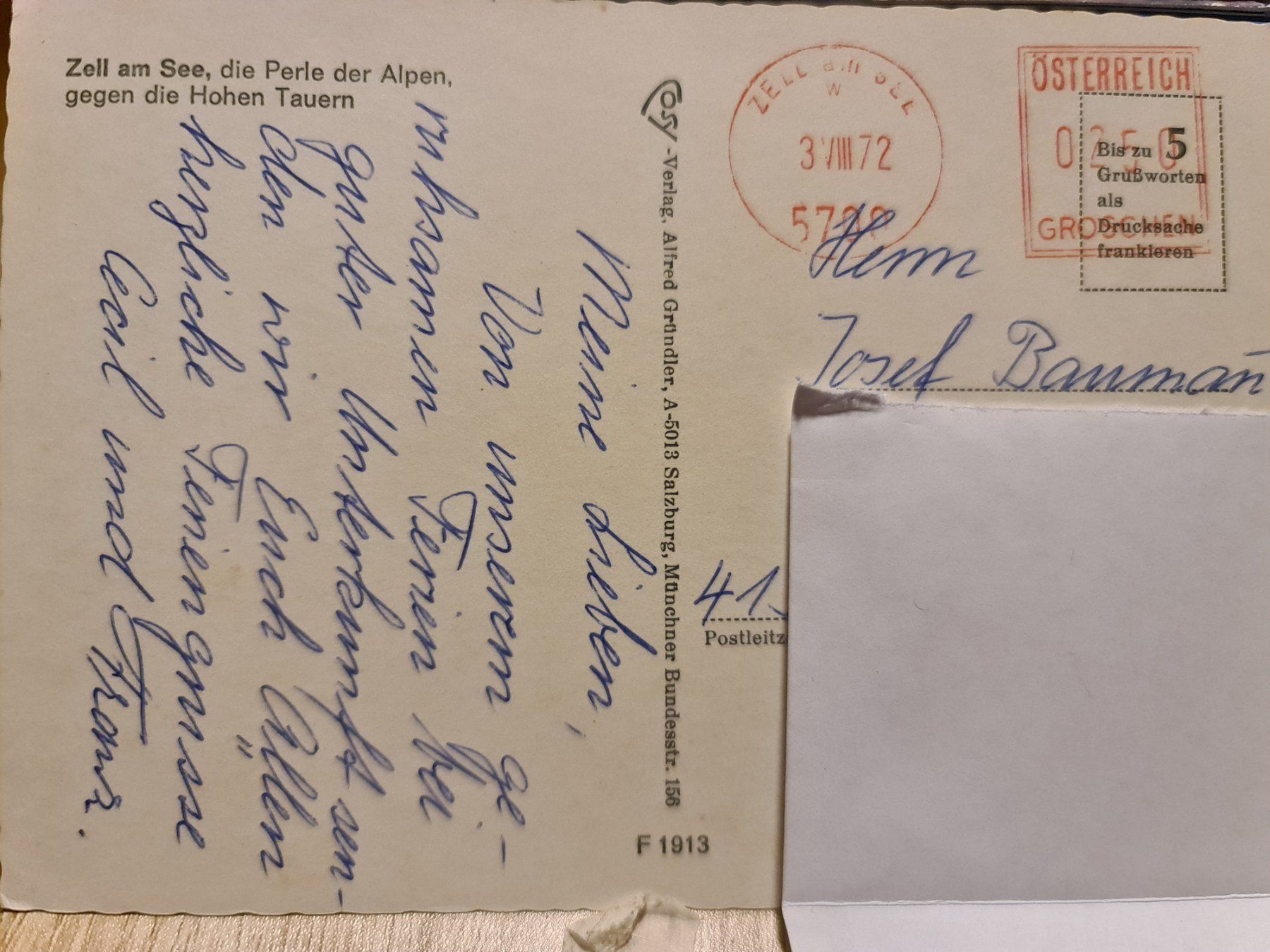 Cartoline postali: Ansichtskarte Zell am See 1972 – Usato da Dintikon venduto da Vexi 1