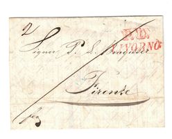 Vorphilabrief Italien von Livorno nach Florenz