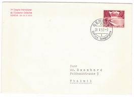 Lettre de Genève cachet S341 pour Thalwil le 28.V.53