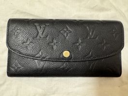 Louis Vuitton portefeuille en cuir noir (Monogram)
