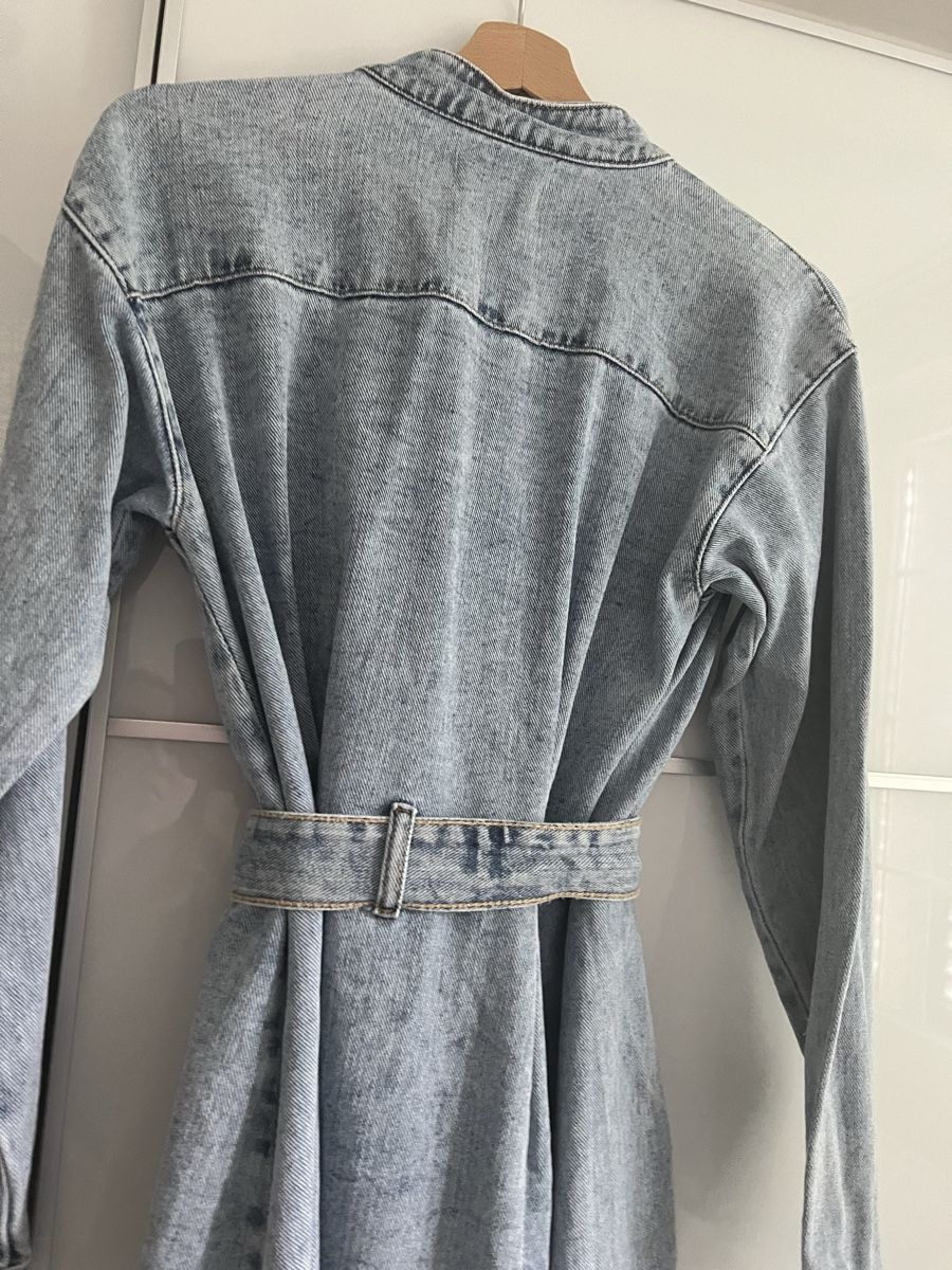 Kleider: Light Wash Denim Button Front Belted Dress Size M - Spring S – Neu (gemäss Beschreibung) aus Zürich von tra_wl8x 4