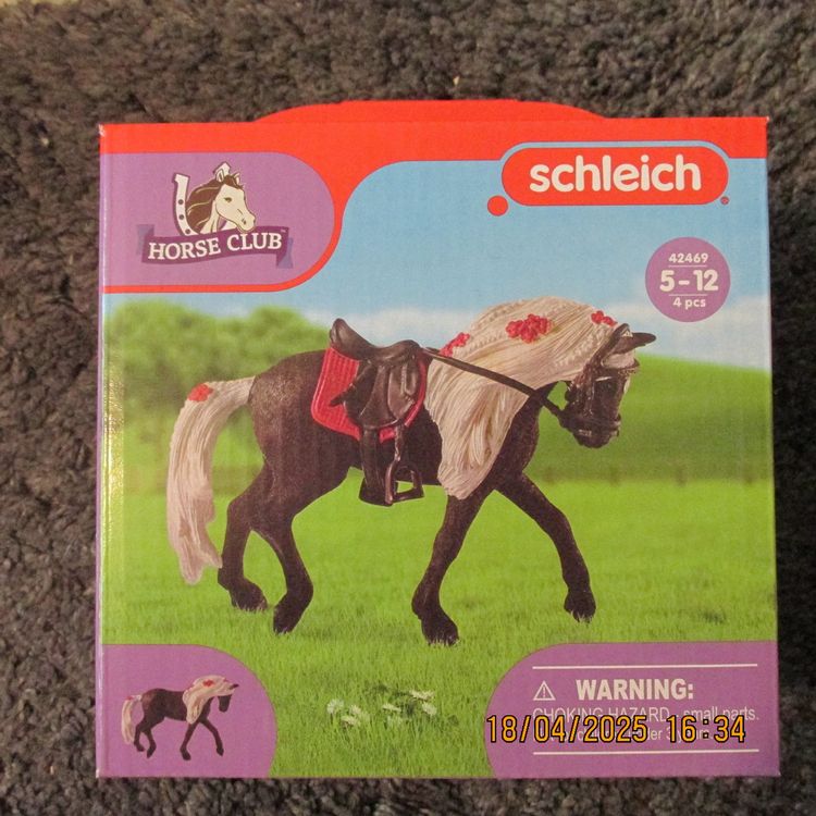 SCHLEICH Horse CLUB 42469 Rocky Mountain Horse Show Stute - Set da gioco con dettagli realistici e accessori, per ragazzi e ragazze dai 5 anni in su