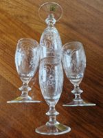 4 Theresienthalgläser , Radgravour, Grappa, Schnaps