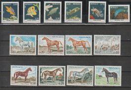 MONACO Timbres divers thèmes 1965-1968 bon état