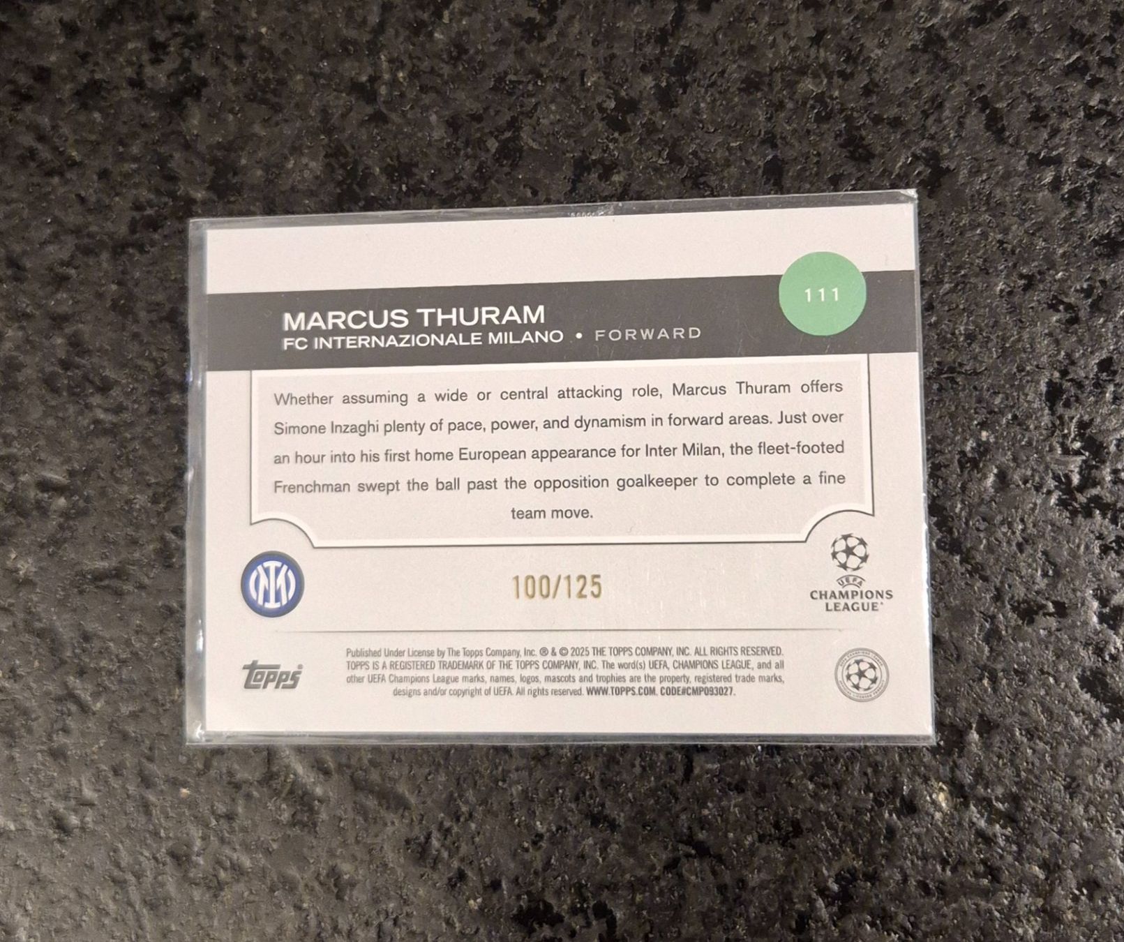 Topps Carte collezionabili: Marcus Thuram /125 - Inter Milan - Topps – Nuovo (secondo la descrizione) da Burg AG venduto da Danoe 1