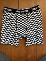 supreme hanes boxer brief 1x  checkered schwarz weiss