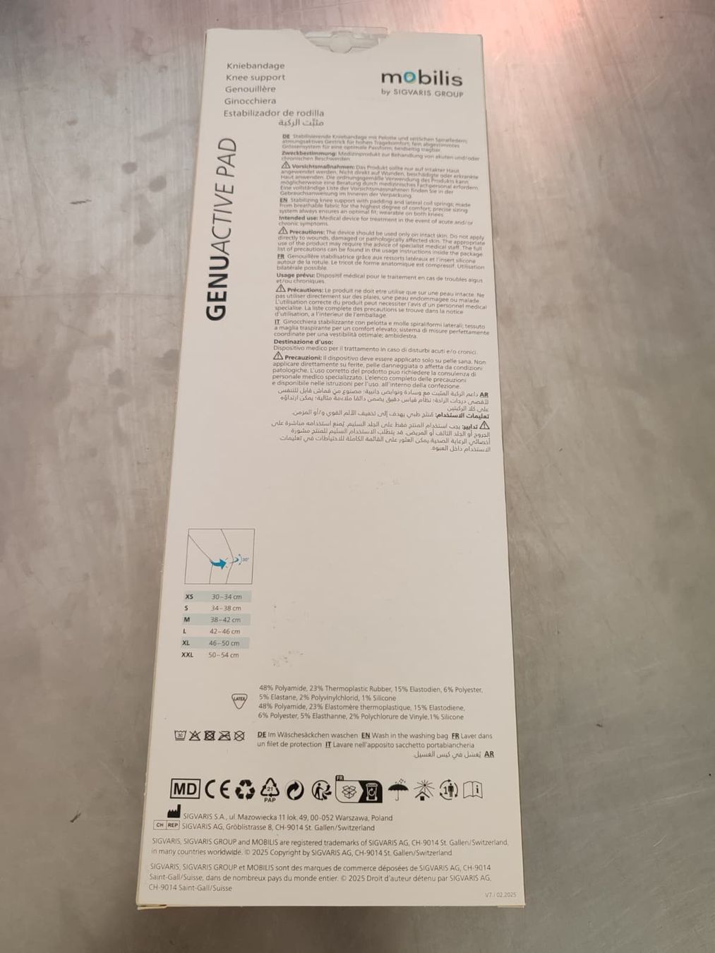 Sigvaris Attrezzature mediche: Sigvaris MOBILIS GenuActive Pad Kniebandage - M – Nuovo e nell'imballaggio originale da Bern venduto da PrettyGood 1