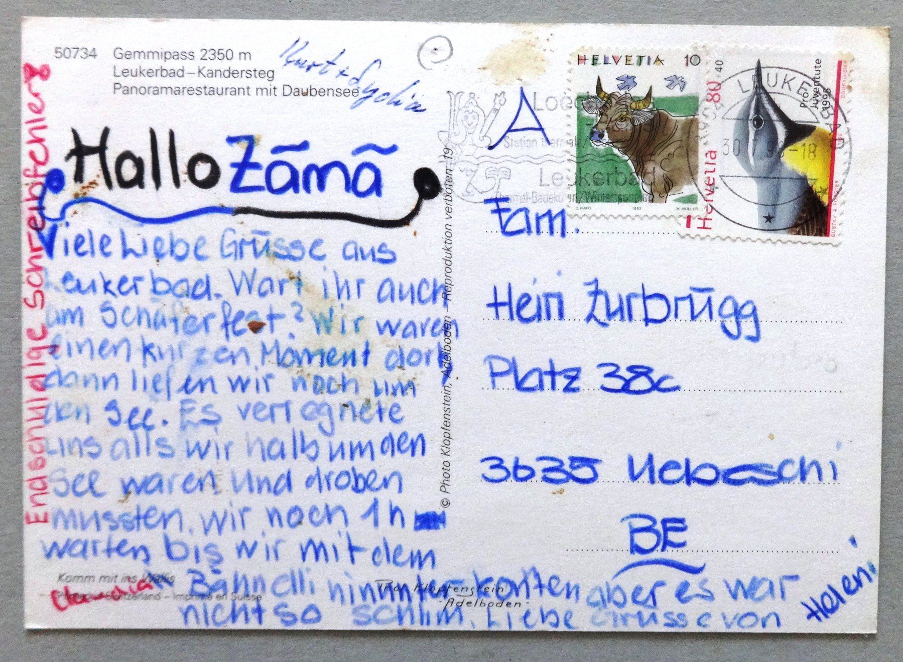 Cartoline postali: Gemmipass 2350 m – Difettoso da Fétigny venduto da Billy2miny 1