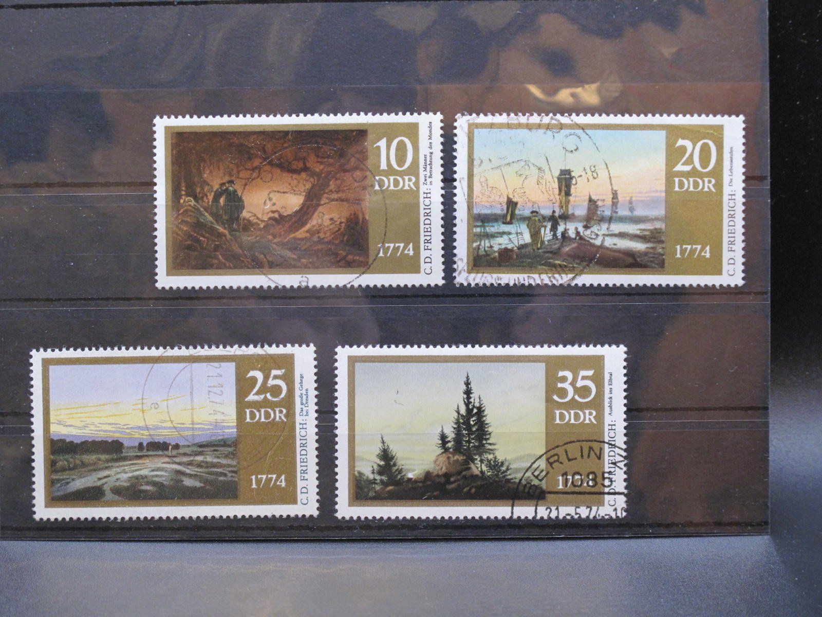 Alle Briefmarken: DDR 1974 C.D. Friedrich gest. – Gebraucht aus Wil SG von fva01
