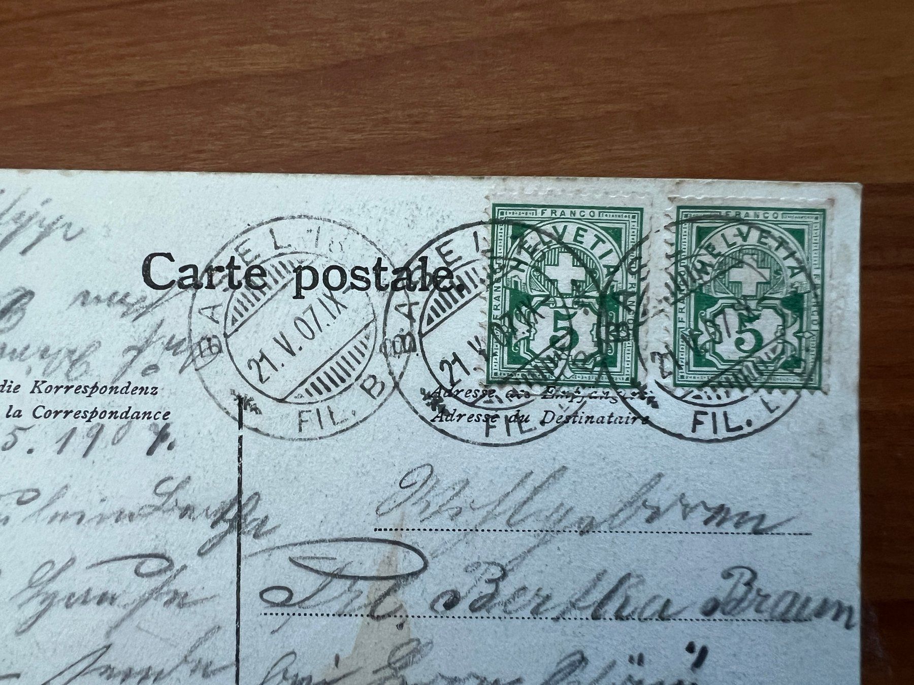 Cartoline postali: AK  1907  Basel   (G2077) – Usato da Hinwil venduto da Sidi4 1