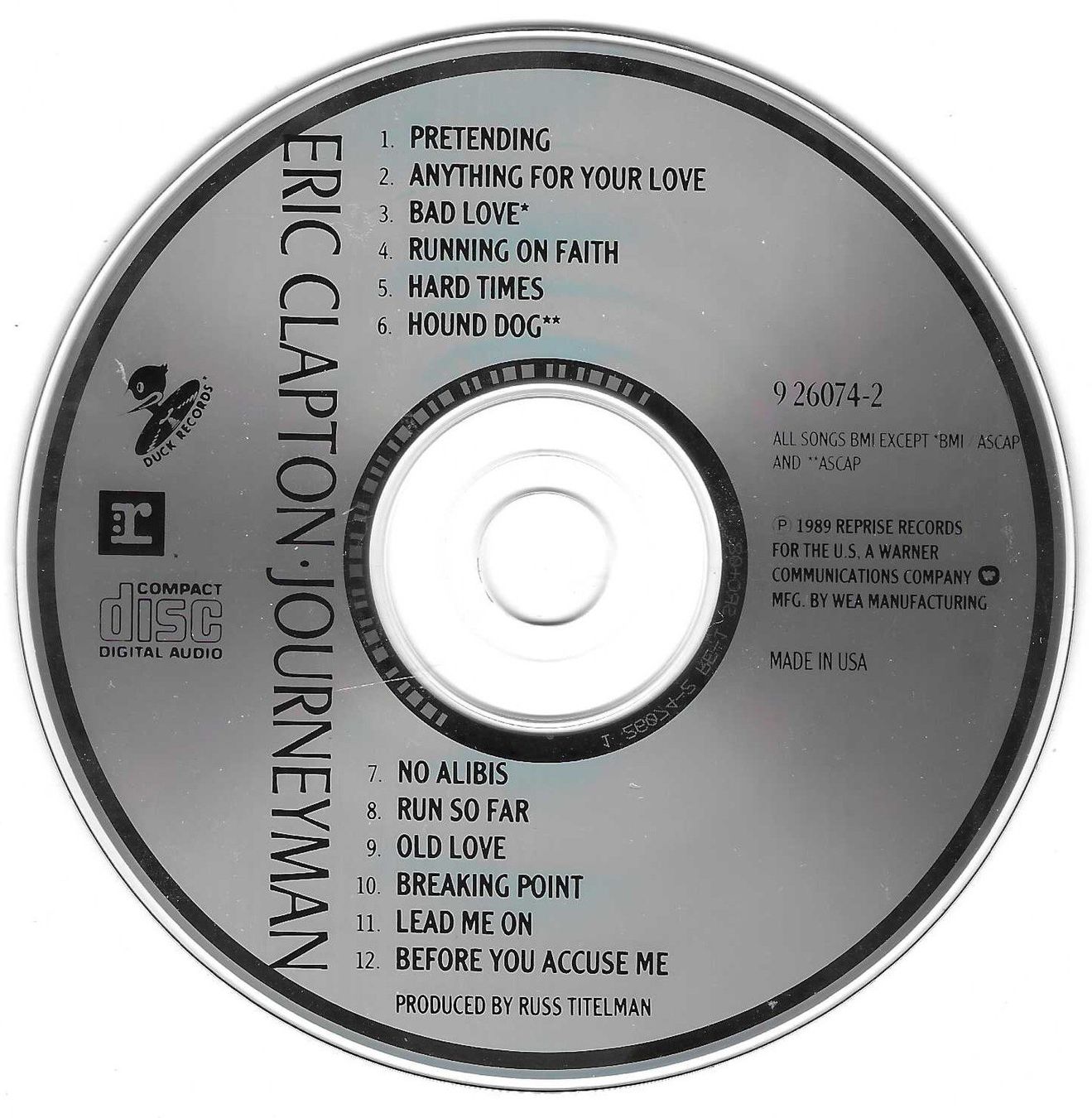 CD: ERIC CLAPTON  -  JOURNEYMAN – Usato da Bex venduto da Giorgiob 2
