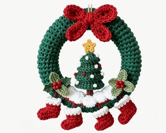 Kit bricolage: HÄKELSET Weihnachtskranz diy Set / Anfängerfreundlich – Nuovo e nell'imballaggio originale da Frauenfeld venduto da AlphaCentauri369