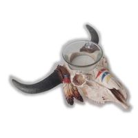 Teelicht-WESTERN ART-WAR SKULL