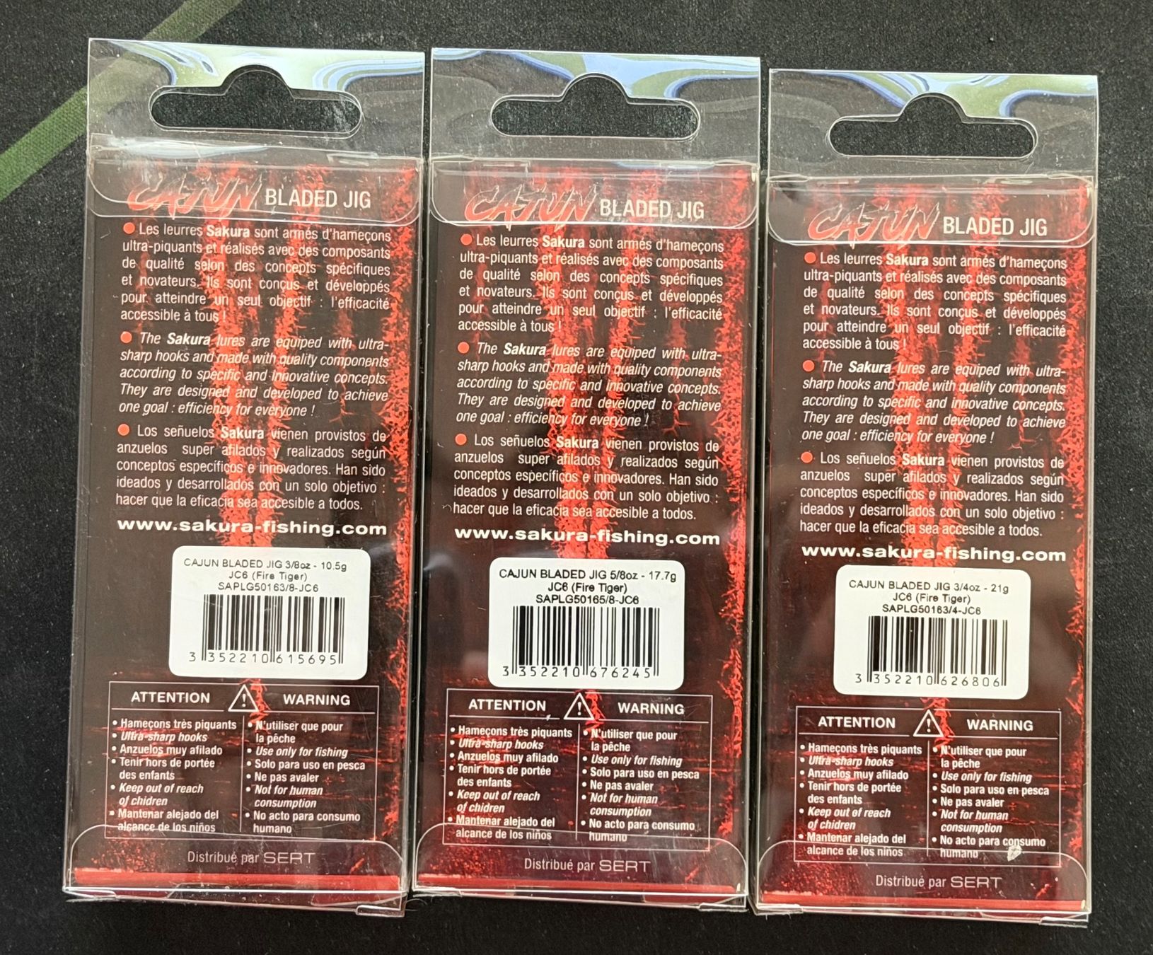 Köder: Sakura CAJUN Chatterbait 3er Mix-Set 11 - 10.5gr - 21gr – Neu und originalverpackt aus Widnau von Fishingtackle_Oggy 1