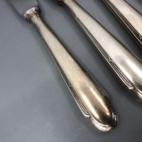 6 Dessertmesser versilbert WMF Modell: 200 Kreuzband