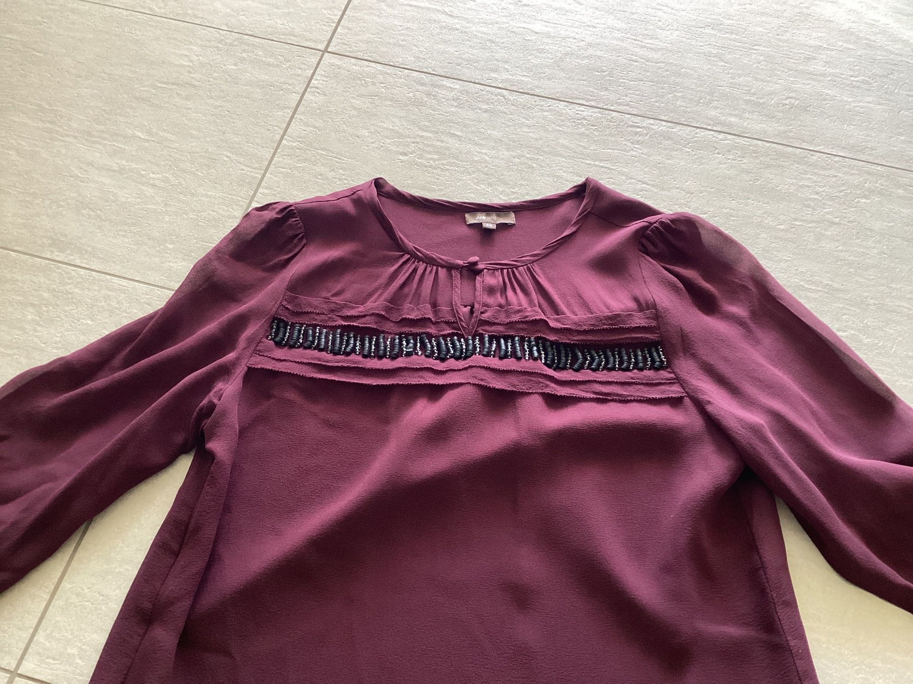 Camicette: Seidenbluse in Bordeaux 100% Seide – Usato da Cham venduto da Lanza08 1