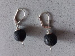 Lavastein Ohrhänger. Silber 925