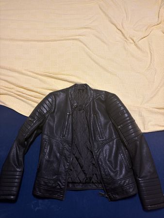 Herren Kunstlederjacke schwarz Grösse M gutem Zustand