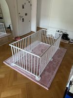 Kindergitter aus Holz  weiss  89 x 176 cm