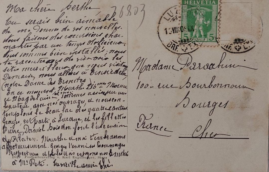 Cartoline postali: HERGISWIL mit Pilatus -1908 – Usato da Delémont venduto da Domdom1 1
