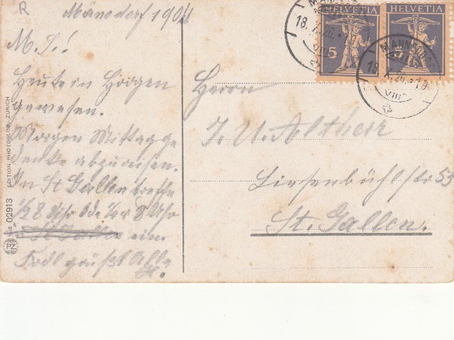 Cartoline postali: Ottikon First 1926 – Usato da Bürglen TG venduto da StampGraf 1