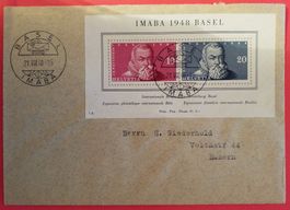 B261) W31, Sonderblock IMABA 1948 Basel FDC Kt. 120.-