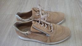 Damen Sneaker Gabor Leder Gr 39.5 Weite H breite Füsse braun