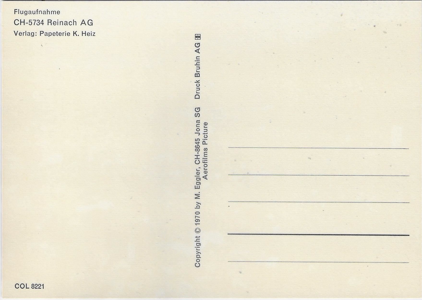 Cartoline postali: Flugaufnahme Reinach AG – Usato da Ettingen venduto da Kartenplanet 1