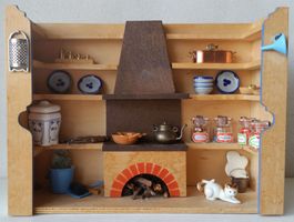Holz Puppenhaus Küche aus den 80er Jahre
