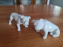 Porzellanfigur 2 Hunde Bulldogge n